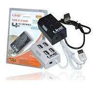 HUB USB 4 PORTE INDIPENDENTI CON INTERRUTORI USB NERO E BIANCO LINQ IT-H408