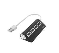 Hub USB, 4 porte, USB 2.0, 480 Mbps, nero