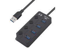 Hub USB 4 porte USB 3. 0 Hub, Sdoppiatore USB, Adaptador USB, Con Interruttore Separato e Spie LED per PS5, PC, laptop, chiavetta USB, stampante, MacBook e molto altro ancora