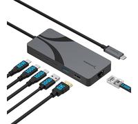 Hub USB 4 SABRENT con 2 porte USB C (10Gbps), porta USB A (10Gbps), HDMI 8K@60Hz, porta Ethernet RJ45 2,5 GbE e PD 3.0 da 85W [HB-U4HP].