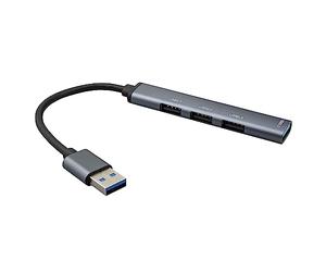 Hub USB-A 3.0-4 scomparti - alluminio - 1 presa USB-C 3.0 - 3 porte USB-A 2.0 - compatibile con MacBook Pro/Air, laptop e altri dispositivi di tipo C - retrocompatibile - grigio spaziale - Slim - 0,12
