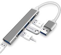 Hub USB a 4 porte, adattatore hub USB, splitter multi hub USB in alluminio con porte USB 3.0, per MacBook Air/Pro 2017/2018, XPS e altri dispositivi USB C