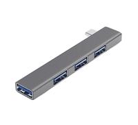 Hub USB a 4 porte in lega di alluminio con design ad angolo retto migliora la dissipazione del calore USB3.0 Tipo C Super Speed per trasferimenti veloci di file Hub USB in lega di alluminio