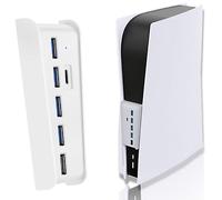 Hub USB a 5 porte per PS5, Megadream ad alta velocità, adattatore splitter con 4 USB + 1 porta di ricarica USB + 1 porta di tipo C, compatibile con Playstation 5 Dualsence Game Console
