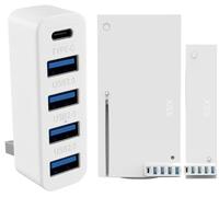 Hub USB a 5 porte per Xbox Series X/S, adattatore di espansione splitter USB ad alta velocità per accessori Xbox Series S/X, con 4 porte USB 2.0 + 1 porta di tipo C, bianco