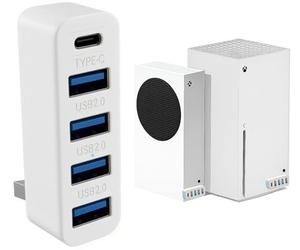 Hub USB a 5 porte per Xbox Series X/S, adattatore di espansione splitter USB ad alta velocità per accessori Xbox Series S/X, con 4 porte USB 2.0 + 1 porta di tipo C (nero)