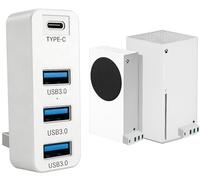 Hub USB a 5 porte per Xbox Series X|S, adattatore di espansione splitter USB ad alta velocità per Xbox Series X|S, con 3 porte USB 3.0 + 1 porta di tipo C, bianco