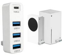 Hub USB a 5 porte per Xbox Series X|S, adattatore di espansione splitter USB ad alta velocità per Xbox Series X|S, con 3 porte USB 3.0 + 1 porta di tipo C, bianco