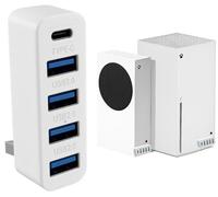 Hub USB a 5 porte per Xbox Series X/S, High Speed USB Hub Splitter Adattatore di espansione per accessori Xbox Series S/X, con 4 porte USB 2.0 + 1 porta di tipo C (bianco)