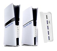 Hub USB a 6 porte per console PS5 Pro/Slim, hub espandibile ad alta velocità con 4 porte USB-A 2.0 + 1 porta di ricarica USB + 1 porta di tipo C, compatibile con jack frontali PlayStation 5 Pro/Slim,