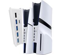 Hub USB a 6 porte per PS5 Pro/Slim, espansore porta USB per PS5 con 4 USB-A + 1 porta di ricarica + 1 tipo C 3.1, compatibile con accessori PlayStation 5 Slim e Pro, bianco