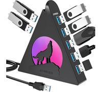 Hub USB a 7 porte, hub USB 3.0 JoyReken con cavo lungo 6,1 m, hub verticale USB per laptop, MacBook, Xbox, PS4/5, unità flash, XPS, PC, unità flash, console di gioco, stampante, fotocamera, keyborad