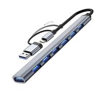 Hub USB a 7 porte, porta USB A e adattatore da USB C a USB, hub USB multiplo, per PC, Mac, MacBook Pro, iMac e desktop