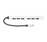 Hub USB a 7 porte, splitter USB 3.0 con 6 porte USB 2.0, trasferimento dati ad alta velocità da 5 Gbps, hub multiporta in lega di alluminio per laptop, PC, Smart TV e altri