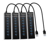 Hub USB a 7 porte YaimhSound Multiple USB, 1 USB 3.0 + 6 USB 2.0 Hub per computer portatile, PC, tastiera, mouse, SSD, Dell, HP, Lenovo, MacBook, Acer, Surface, 3 m, set da 4 pezzi