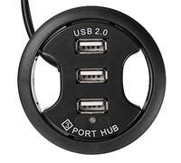HUB USB a Tre Porte, HUB USB 2.0 a 3 Porte per Desktop di Forma Rotonda, Plug And Play, per Foro da 3,14 Pollici, Velocità 5 Gbps, Lunghezza Cavo 1,5 M, per Computer Desktop