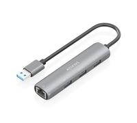 Hub USB Aisens ASUC-4P034-GR 3xUSB-A 1xRJ45 Gigabit Grigio 15cm
