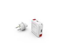 Hub USB - ALLOCACOC - Hub Power USB - 4 porte USB 2.0 - Presa rimovibile (TravelPlugs) - Bianco