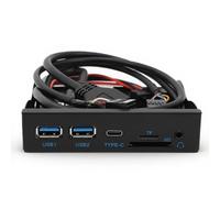 Hub USB anteriore da 3,5 pollici, hub interno USB con USB3.2 GEN1 5 Gbps, USB3.2 GEN1 tipo C unità disco floppy Panel USB3.2 19PIN Hub per XP 7 8 10 11 2003 per Linux