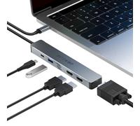 Hub USB BlitzWolf BW-NEW-TH11 5 in 1: 2 porte HDMI, trasferimento di potenza: 87 W, 1x USB-A 3.0, 1 porta VGA