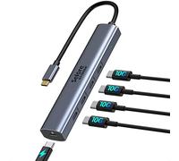Hub USB C 10 Gbps USB tipo C Hub 100 W Power Delivery con 4 porte dati USBC 3.1 Gen2 Ultra Slim Hub dati 5 in 1 USB C Hub a USB C Adattatore per MacBook Pro/Air M2 M1, iPad Air/Pro, Dell, HP, Surface