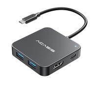 Hub USB-C 10Gbps, adattatore multiporta con 4K60 HDMI, uscita 100 W, 3 USB A 3.1, porta dati, adattatore USB-C a HDMI per MacBook Air/Pro M1 M2 M3 M4, Dell, Lenovo, Surface e iPad Pro e Air