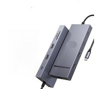 Hub USB C 11 in 1 con 4K 120Hz DP HDMI USB3 2 lettore di schede SD TF da 10 Gbps Porta RJ45 Ethernet PD compatibile con accessori per docking station per laptop(10-in-1 2HDMI)