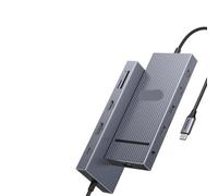 Hub USB C 11 in 1 con 4K 120Hz DP HDMI USB3 2 lettore di schede SD TF da 10 Gbps Porta RJ45 Ethernet PD compatibile con accessori per docking station per laptop(11-in-1 DP HDMI)