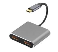 Hub USB C 2/4 in 1 con due adattatori 4K@60Hz 30Hz e alimentazione 100W per laptop