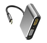Hub USB C 2/4 in 1 con due adattatori 4K@60Hz 30Hz e alimentazione 100W per laptop