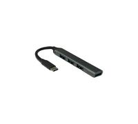 HUB USB-C 3.1 con 1 porta USB 3.0 e 3 porte USB 2.0, ideale per espandere la connettività su dispositivi moderni.