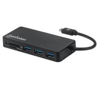 Manhattan Hub USB-C™ 3.2 Gen 1 164948 – 3 porte con lettore schede – Nero