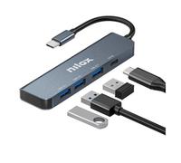 Nilox Hub USB-C NXHUBUSBC04 - 3 porte USB 3.0 e 1 porta USB-C