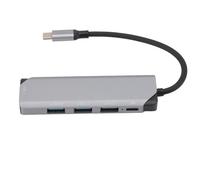 Hub USB C 4 Porte, Hub Dati USB Ultra Sottile 3xUSB2.0 1xUSB3.0, Sincronizzazione Veloce 5Gbps, per, OS X Pro, PC, con Involucro in Lega di Alluminio, Ricarica USB C 5W