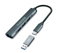 Hub USB C, 4 porte USB 3.0 Hub Splitter con trasferimento dati da 5 Gbps, adattatore ultra sottile da USB C a USB, splitter USB C per MacBook, Mac Pro, iMac, Surface, laptop, HDD mobile