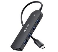 Hub USB C 4 Porte USB 3.0 - QUUGE Ultra Slim Data Hub con 5 Gbps, Splitter USB-C per MacBook Pro, Dell XPS, Surface, HP Spectre - Nessuna ricarica, nero
