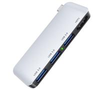 Hub USB C 4 Portes per Macbook, Adattatore Type-C a 1xHDMI 4K & 3xUSB-A 3.0 5Gbps, 4 in 1 Multiporta Sdoppiatore Trasferimento Dati, Docking Station Portable per Laptop Disco Rigido Tastiera