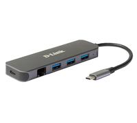 Hub USB-C 5 in 1 con Gigabit Ethernet/Power Delivery DUB-2334