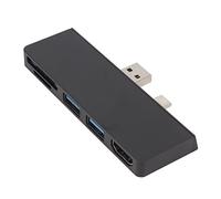 Hub USB C 5 in 2 per Pro 7, stazione di docking USB C con HDMI 4K, due porte USB 3.0, lettori di schede SD e TF, adattatore multiporta compatto in alluminio (Nera)