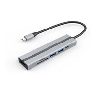 Hub USB-C 6 in 1 con HDMI 4K, porte USB 3.0/2.0, lettore di schede SD/TF