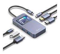 Hub USB C 6 in 1 Smart Docking Station con schermo HDTV 4K @60Hz 100W PD Ricarica rapida USB-C/A 5Gbps 3.0 Date Porte Travel-Friendly per Dell HP MacBook Air/Pro, iPad, Surface, Samsung Galaxy e altro
