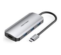 Hub USB-C 6-in-1 Vention TOFHB HDMI 4K USB3.0 PD100W Grigio