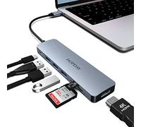 Hub USB C 7 in 1, adattatore HOPDAY USB C con HDMI 4K, PD tipo C da 100 W, 3 porte USB 3.0 5 Gbps, lettore di schede SD/TF multiporta USB C HDMI per MacBook Ipad HP Dell XPS Surface