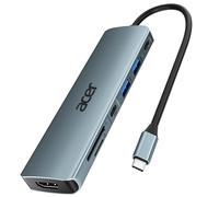 Hub USB C 7 in 1, Adattatore USB C Con HDMI 4K, PD 100W, Lettore Schede SD/TF, 2