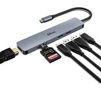 Hub USB C, 7 in 1 Adattatore USB C Multiporta per Doppio Monitor compatibile con MacBook Pro/Surface Pro 8 e altri dispositivi di tipo C (4K HDMI, USB C 3.0, 2 USB 3.0, 100 W PD, SD/TF)