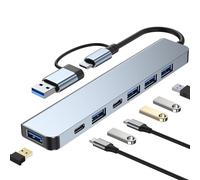 Hub USB C 7 in 1, alimentazione da 5 W, compatibile con USB 3.0 e 2.0 per laptop USB C e altri dispositivi di tipo C
