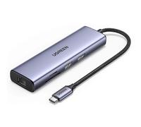 Hub USB-C 7 in 1 UGREEN CM512 90568, da Type-C a HD 4K/30Hz, USB 3.0 PD 100W, RJ45, lettore di schede SD/TF.