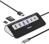 Hub USB C, 9 en 1, adaptador multipuerto USB C con 4K HDMI, PD 100 W, ranura SD/TF, negro USB Hub para ordenador portátil para MacBook Air/Pro tipo C