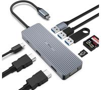 Hub USB C 9 in 1, triplo display, 2 x HDMI/VGA, Mac Pro/Air Docking Station per Dell, Surface, HP, Lenovo, dispositivi di tipo C (ricarica SD/TF+USB A 3.0/2.0+PD)