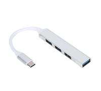 Hub USB-C a 4 porte, in alluminio da 10 cm, USB 3.0 + 3 USB 2.0